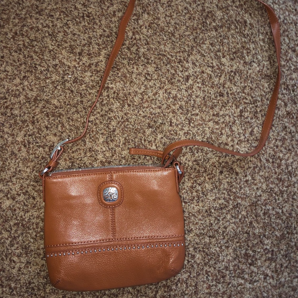 brown satchel bag